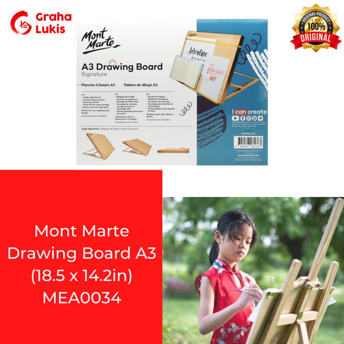 

Mont Marte Drawing Board A3 - Easel Meja (18.5 x 14.2in) MEA0034