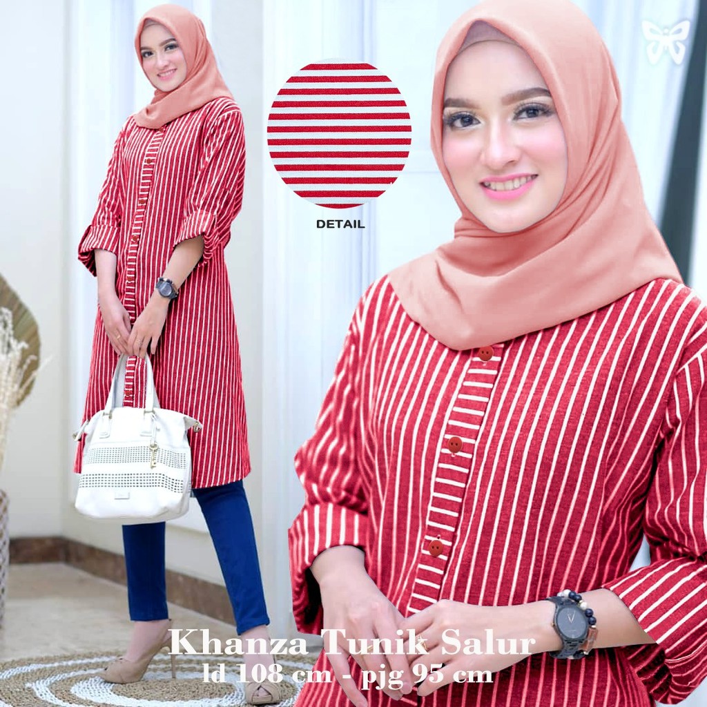 HOPYLOVY - Tunik Wanita Salur Khanza