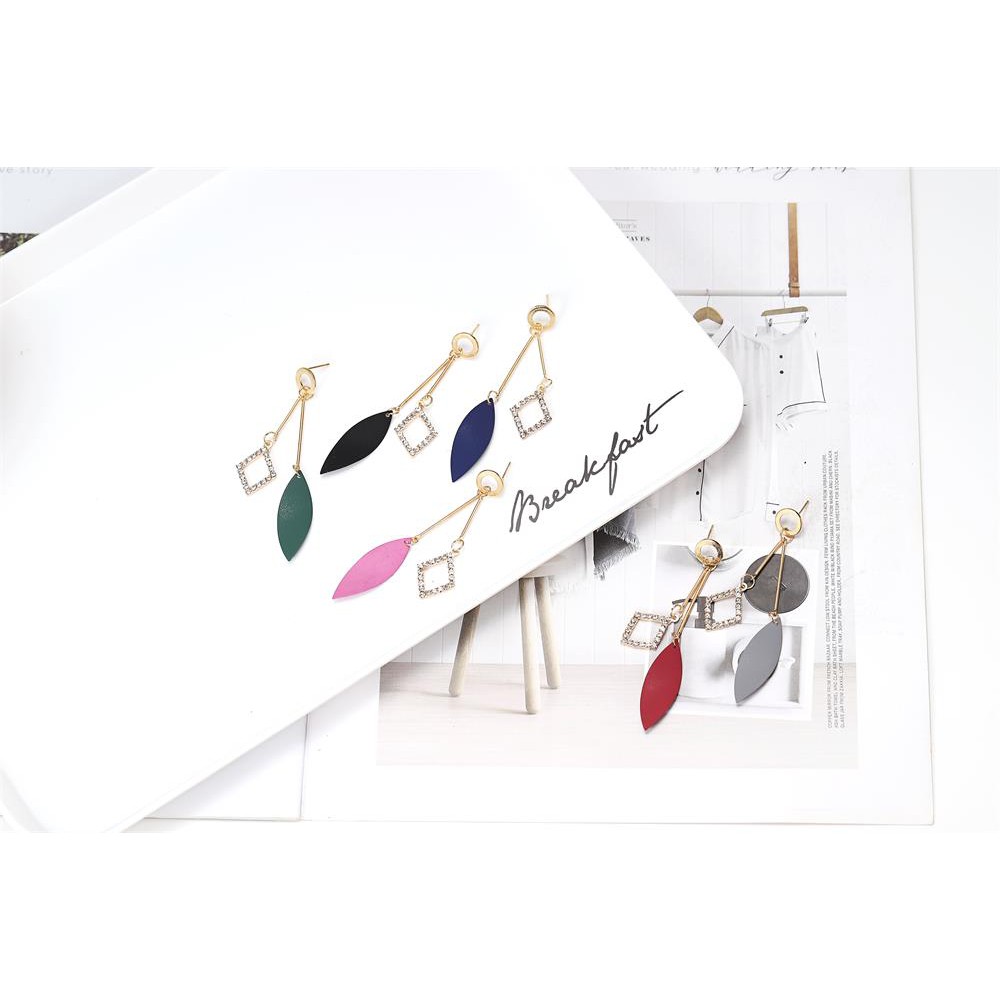 anting wanita model daun warna warni harga termurah fashion wanita