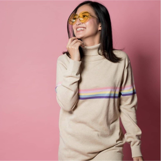 RAINBOW TURTLENECK KNITT