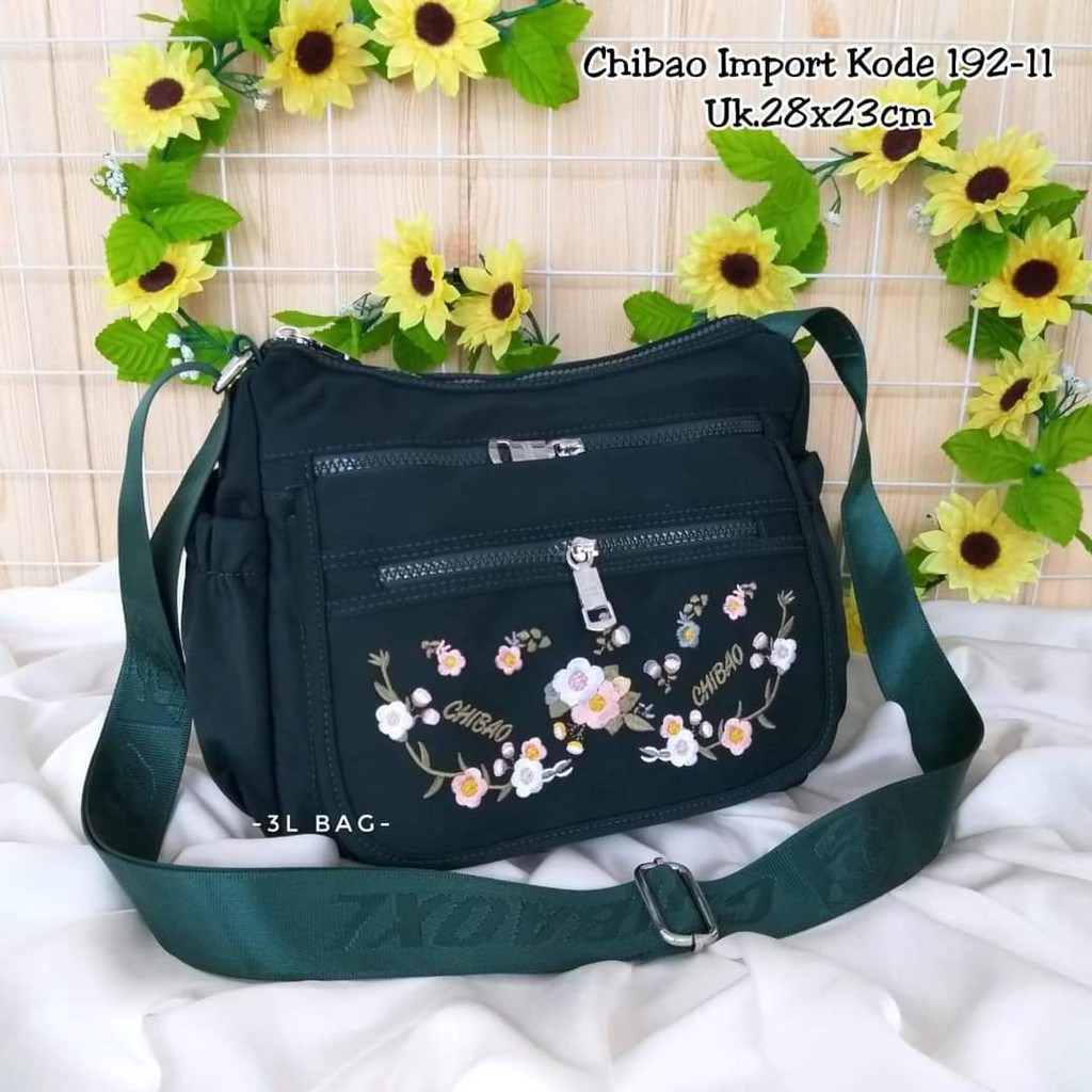 Tas slempang Wanita Chibao 192-11 Motif Bunga size 28x21x12cm Tas Wanita Terbaru BISA BAYAR DITEMPAT