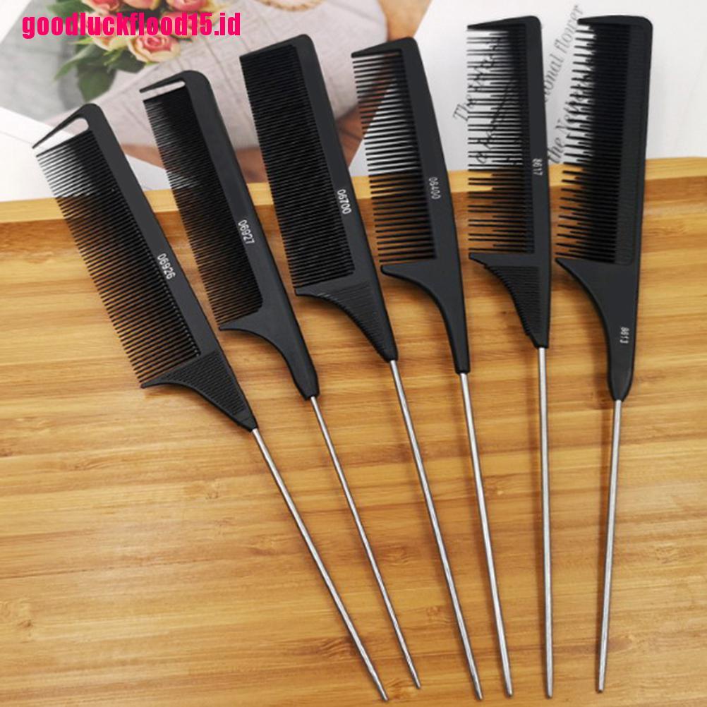 {LUCKID}Professional Hair Tail Comb Salon Cut Comb Styling Stainless Steel Spiked