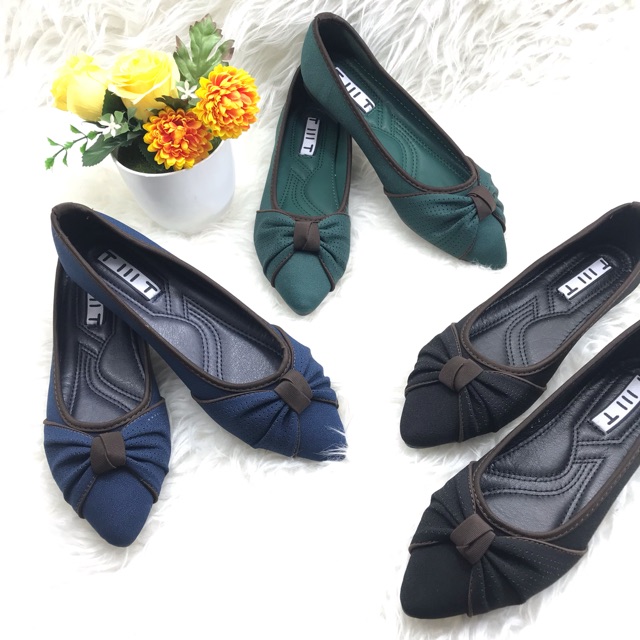 @HL.shoesimport TMT Flat Shoes 7-1 Denim / Sepatu Lepes Import Wanita