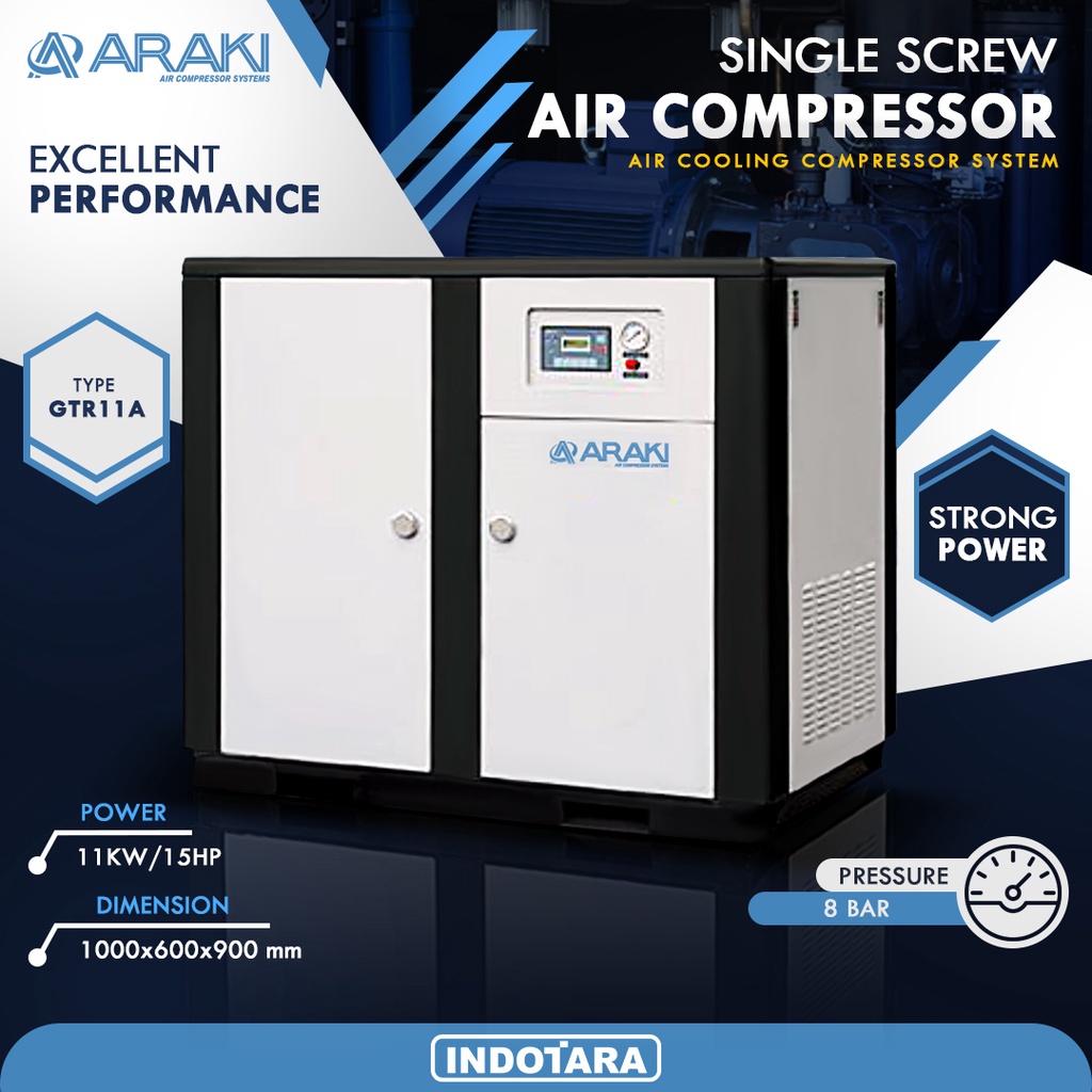 ARAKI SINGLE SCREW AIR COMPRESSOR GTR11A 8BAR