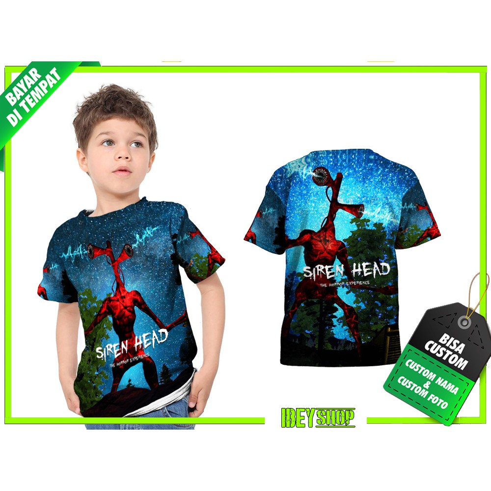 Kaos Anak SIREN HEAD / Baju SIREN HEAD Anak Fullprint