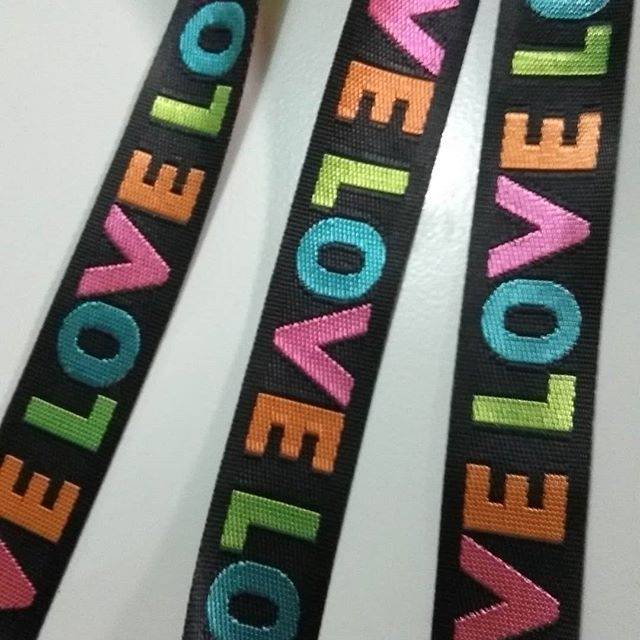 Webbing nylon LOVE rainbow 3,8cm