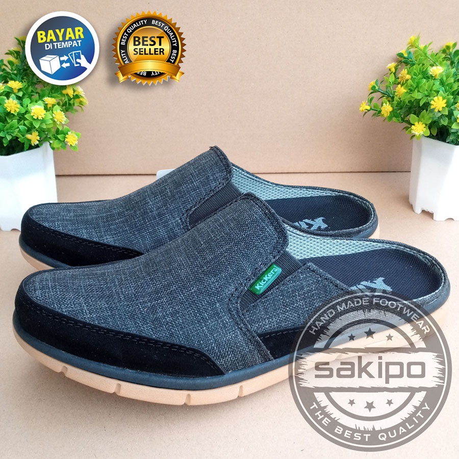 PROMO 9.9 !! SLOP KASUAL PRIA DEWASA SLIP ON WARNA HITAM 102 MURAH BERKUWALITAS SOL KARET TRENDI NYAMAN DIPAKAI / SEPATU SANTAI PRIA DEWASA / SEPATU KERJA LAPANGAN / SEPATU KERJA KANTORAN / SAKIPO