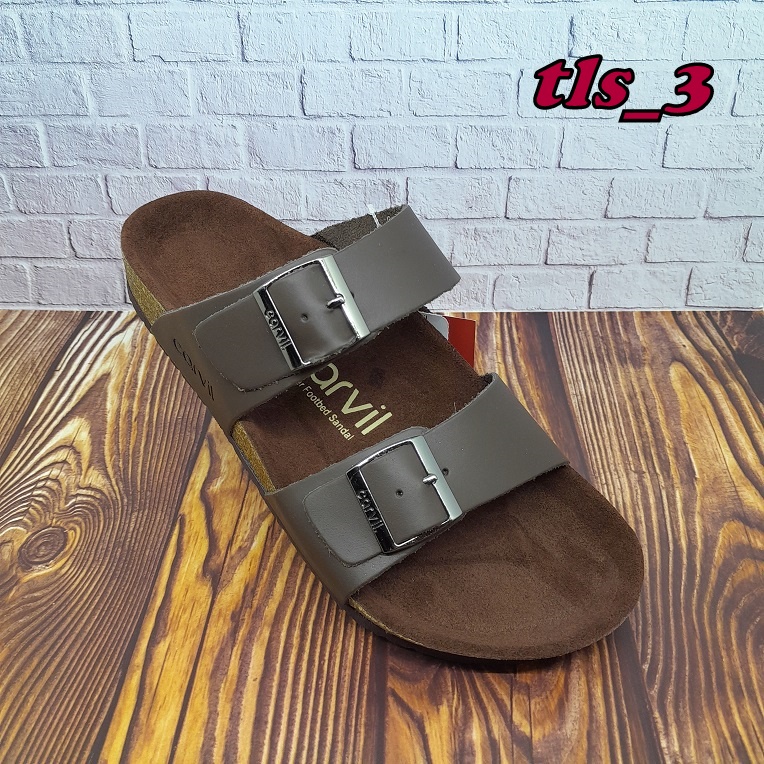 Sandal Kulit Asli Carvil Colorado 02 Ori 39-43 Sandal Slop Pria Casual