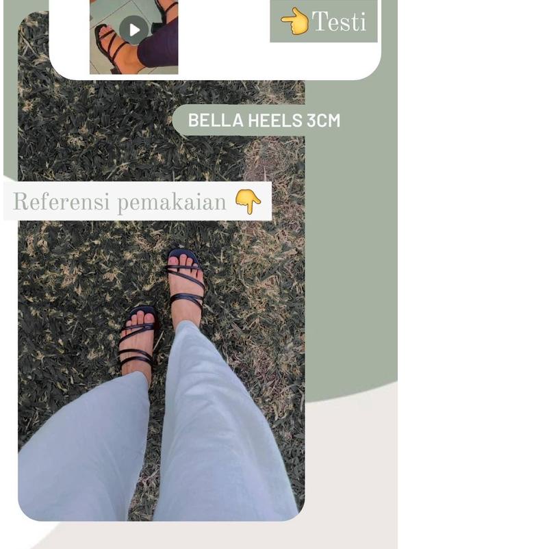 ♛ sandal heels wanita 3 cm -BRAND AMELIA bella heels tali- dijamin 100% kualitas premium, anti licin