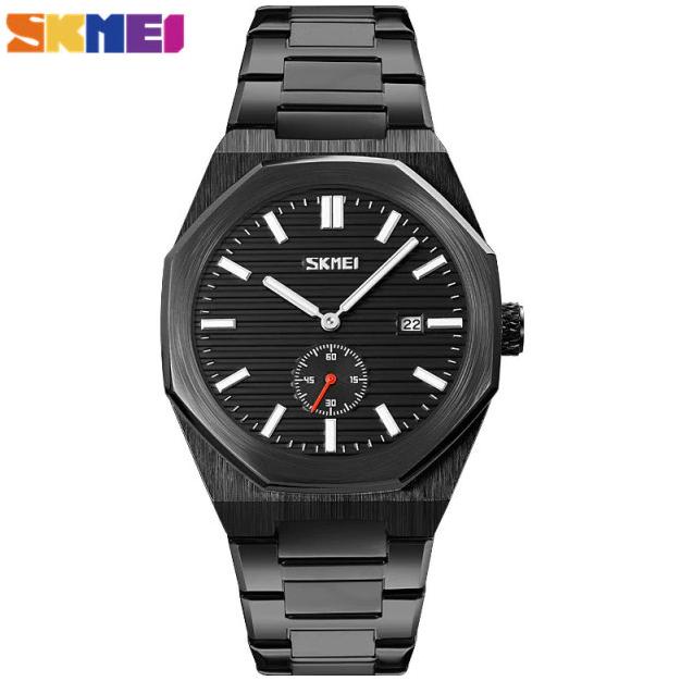 Jam Tangan Pria SKMEI 9262 Analog Date Jam Tangan Stainless Hitam