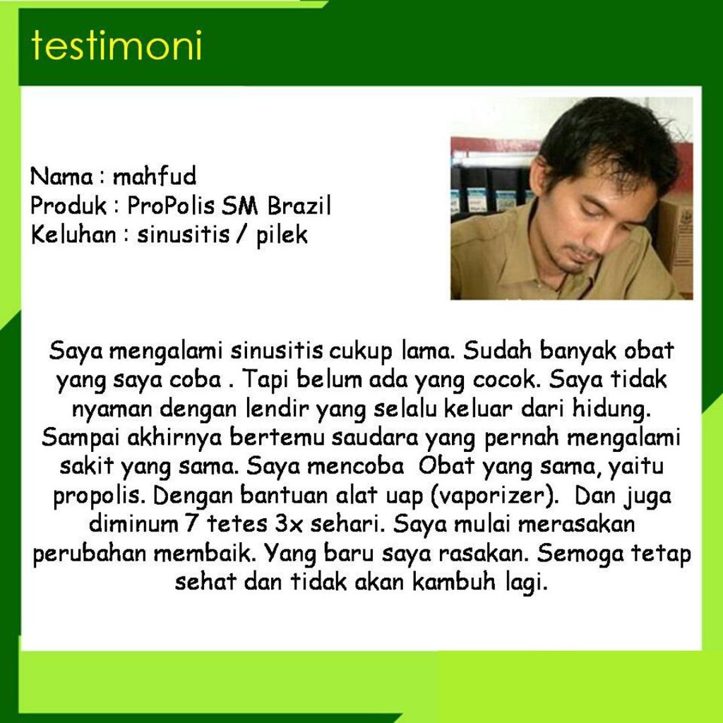 Obat Polip Hidung, Sinusitis, Hidung Tersumbat, Pilek Menahun - Obat Tetes Hidung Propolis SM - BPOM-8