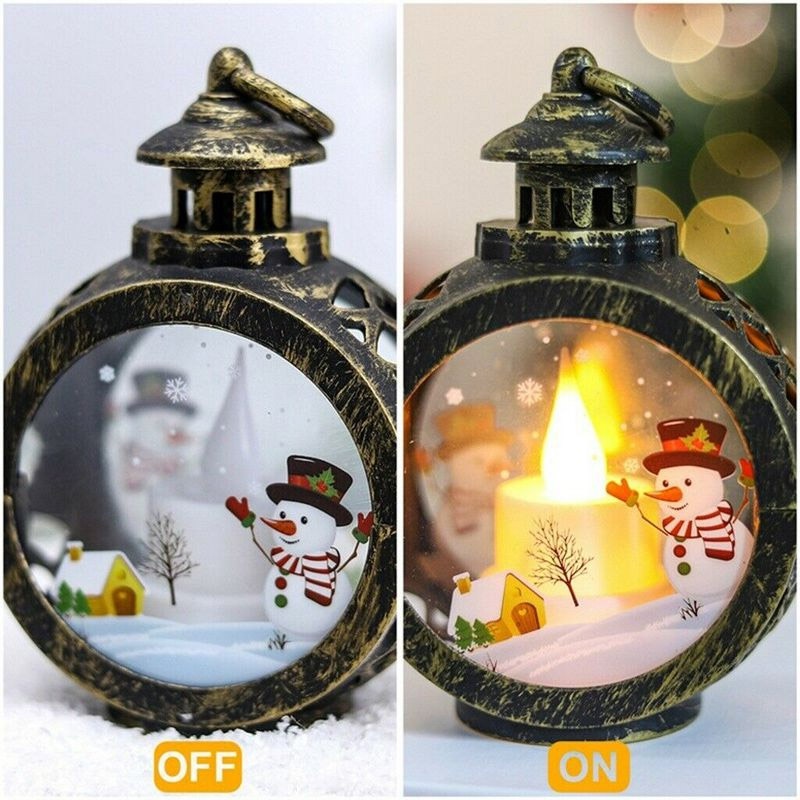 Lampu Gantung LED Bentuk Santa Claus Snowman Tenaga Baterai Untuk Dekorasi Natal