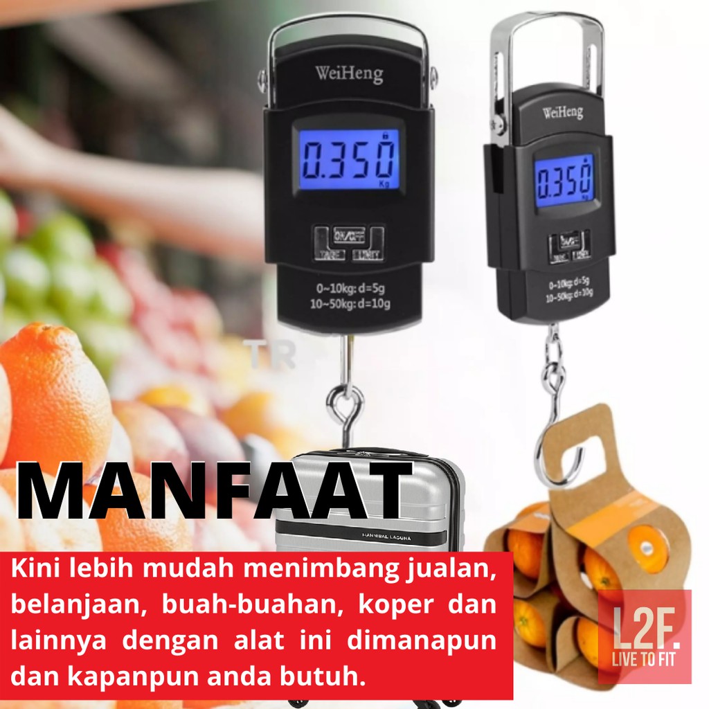 Timbangan Gantung Digital 50 Kg Portable Electric Scale Weiheng