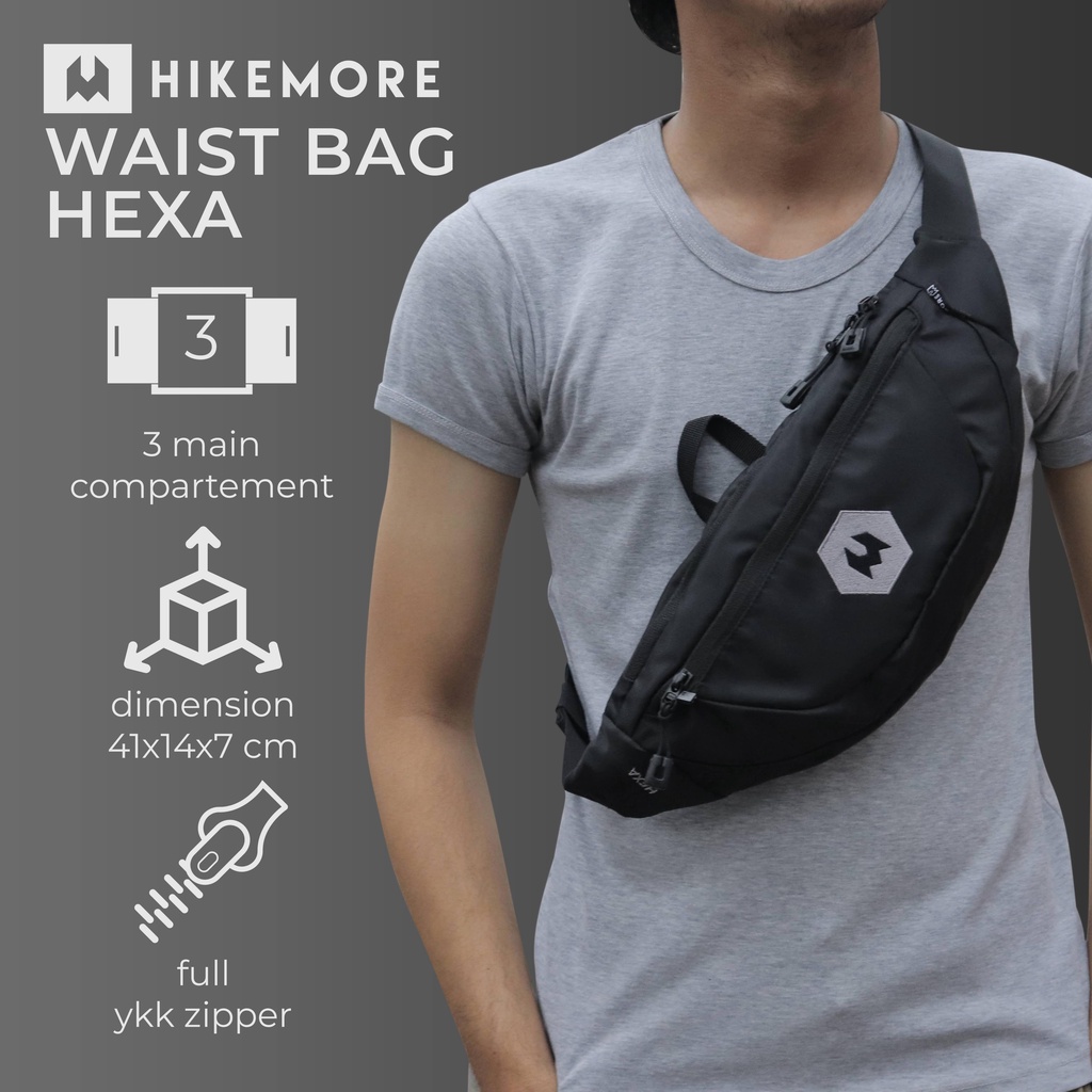 Waist Bag Tas Selempang Pinggang Pria Hikemore Hexa