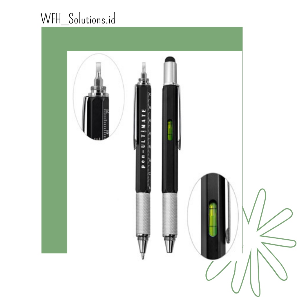 

[Bisa Bayar di Tempat] Pena Multifungsi Metal Stylus + Penggaris + Level + Obeng - MYC65