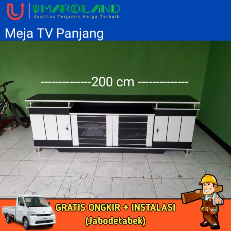 Meja Tv Panjang 200cm Elegant Minimalis Tv Led/Tabung 32-50 Inch