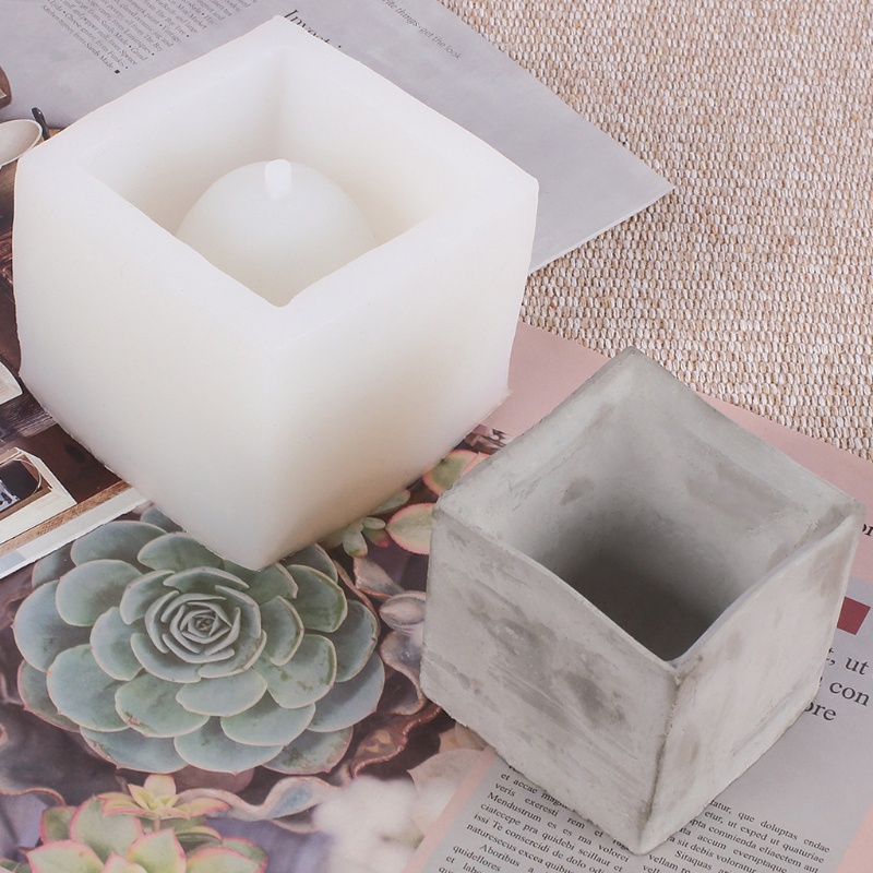 SIY  Succulent Plant Flower Pot Silicone Mold Soap Bottle Ashtray Candle Holder Mould Concrete Silicone Mold Cement Vase Tool