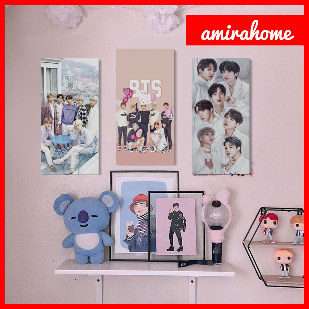 Hiasan Dinding Kayu Poster BTS Moderen Wall Decor Pajangan Dekorasi Ruang Kamar Hits Style Korean