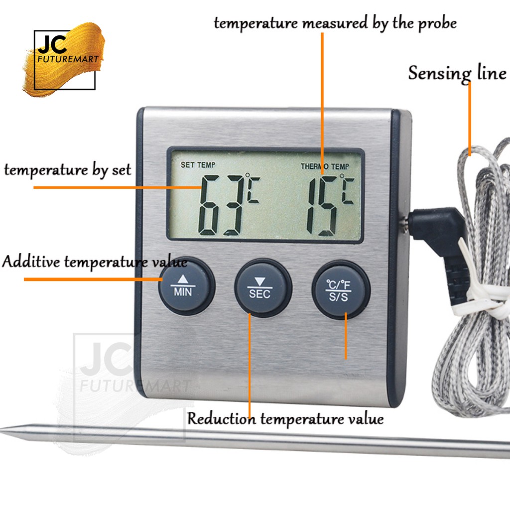 TERMOMETER KOPI - MASAK - MINYAK KABEL ALARM | FOOD THERMOMETER TP700