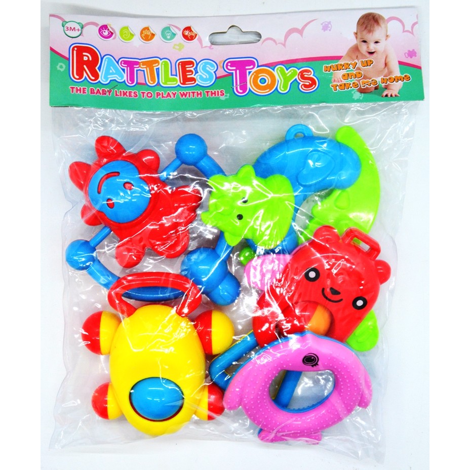 (PROMO) (PROMO) MAINAN BAYI RATTLE ISI 5 PCS / KRICIKAN ( TYS )