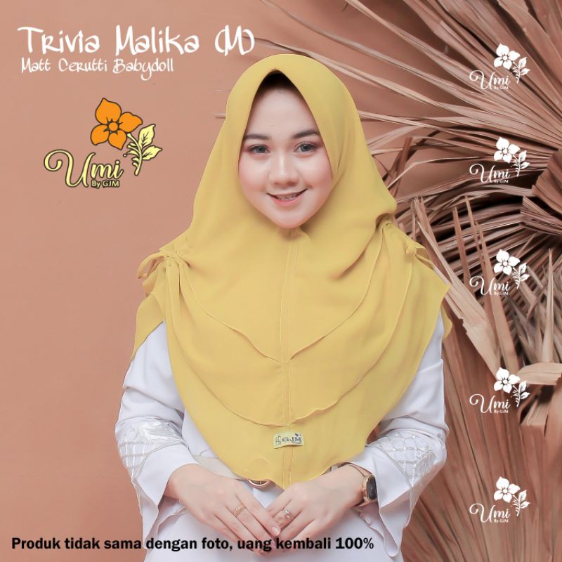 Jilbab Instan Cerutti Babydoll Trivia Malika || Jilbab Tiga Layer Cerutti Original GJM