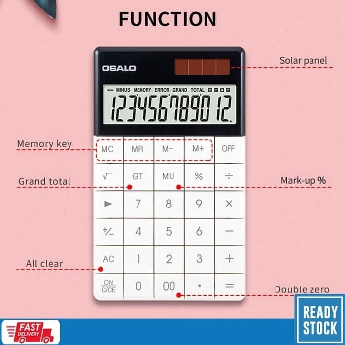 

OSALO Kalkulator / Calculator Modern 12 Digit