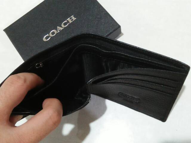 Dompet coach lipat pendek kulit import