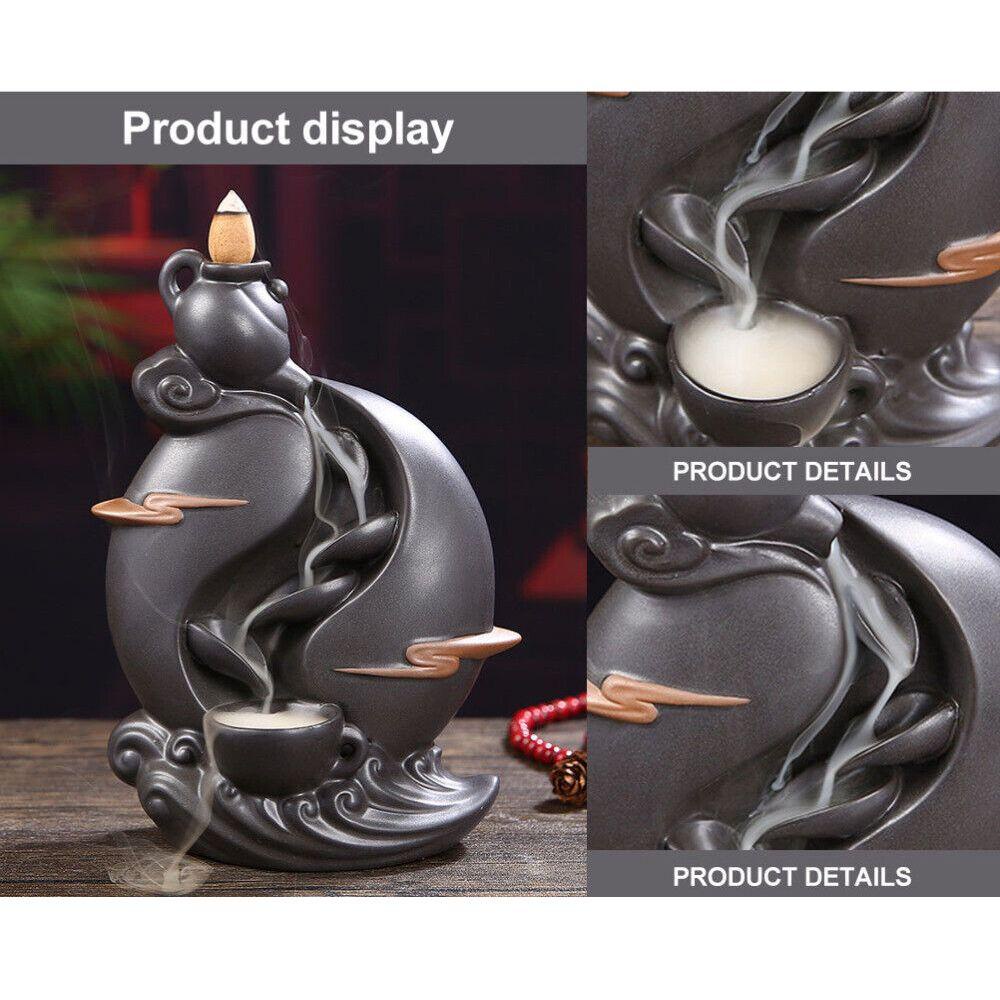 Populer Backflow Incense Burner Kerajinan Tangan Ornamen Pedupaan Keramik Tempat Dupa