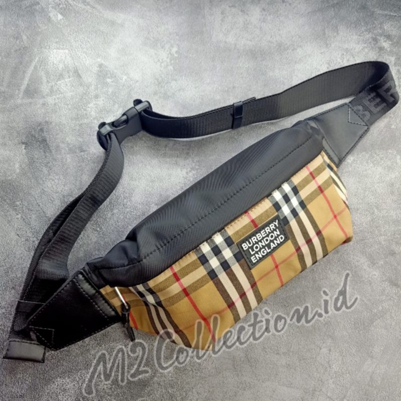 Waistbag Burberry London England Sonny Icon Stripe belt bag Nylon Premium Quality