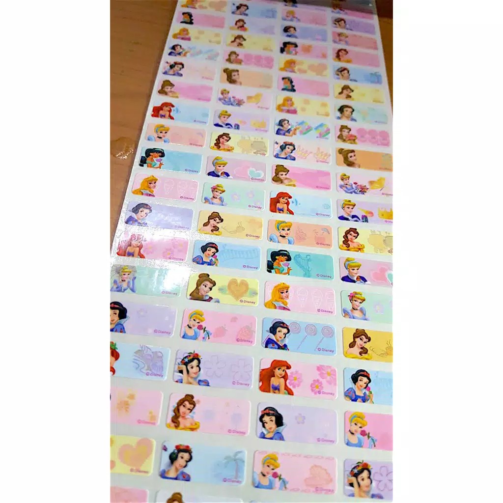 

Label nama anti air stiker waterproof Premium Princess 3 Ori