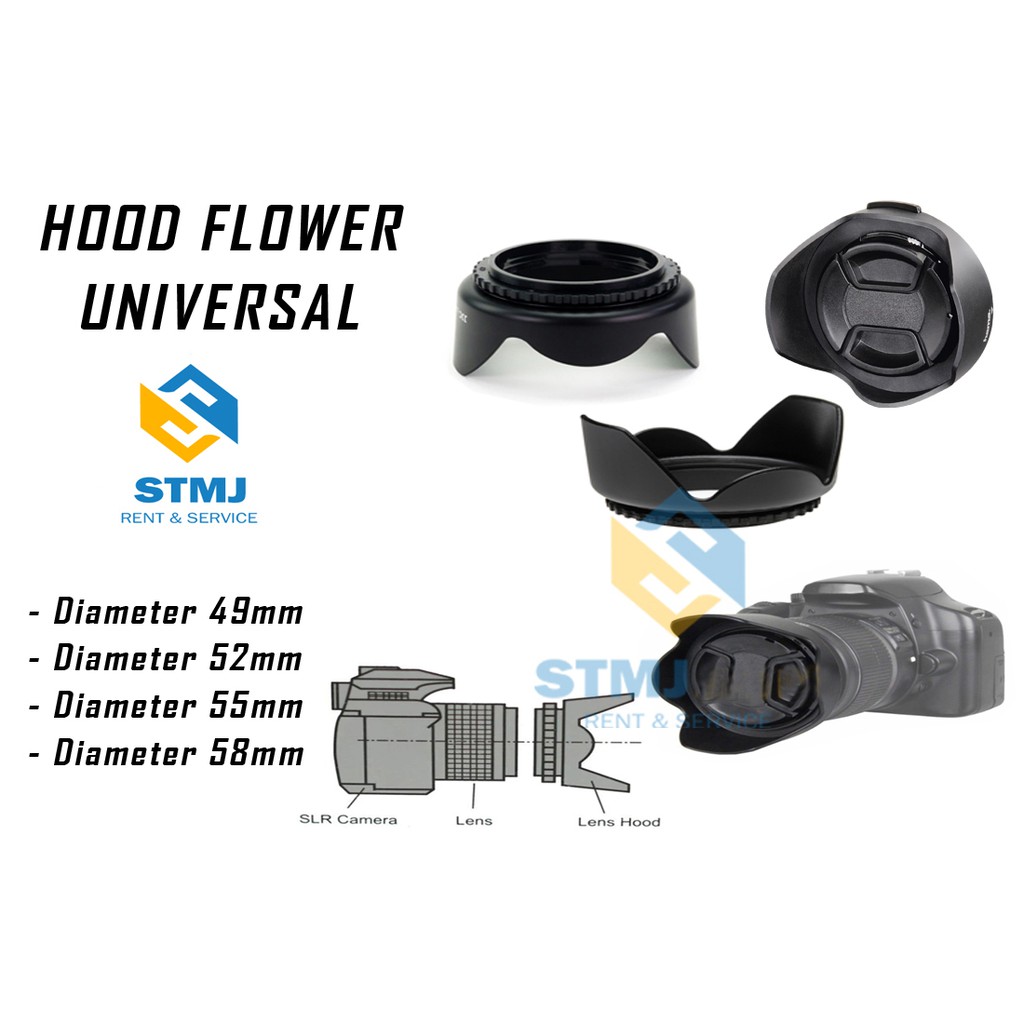 Lens Hood Universal 49mm 55mm 52mm 58mm Canon Nikon Sony DLL