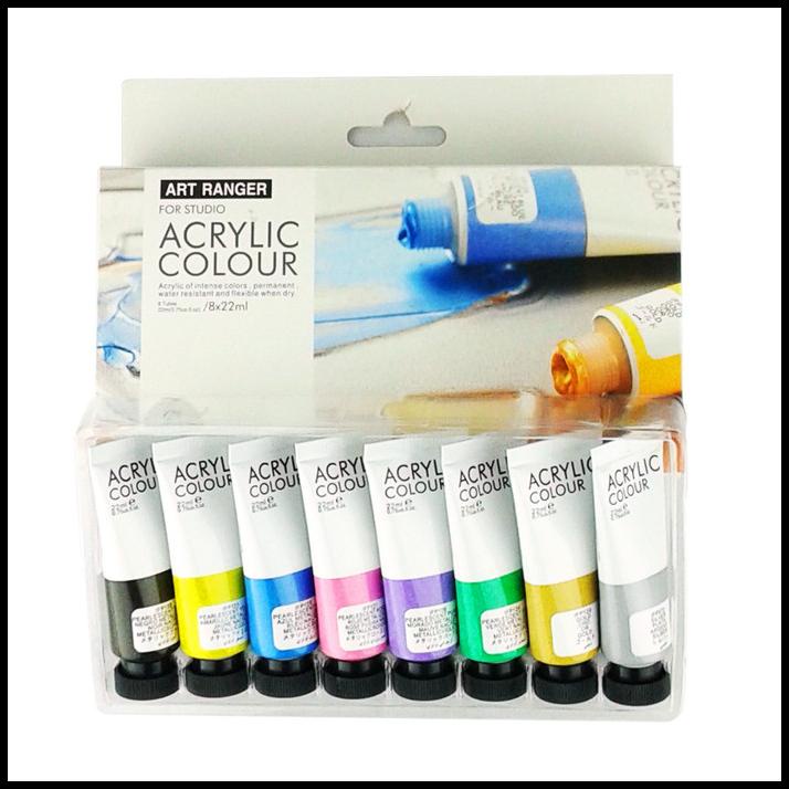 

Set 8 Warna Metalik Art Ranger Acrylic Metallic Paint Cat Akrilik