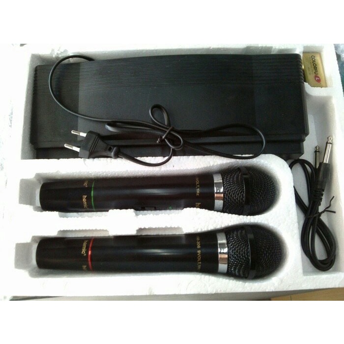 COD MIC WIRELESS HOMIC HM-306 Microphone Double Wireless//MIC WIRELESS//MIC KARAOKE//MIC SALON KATIF