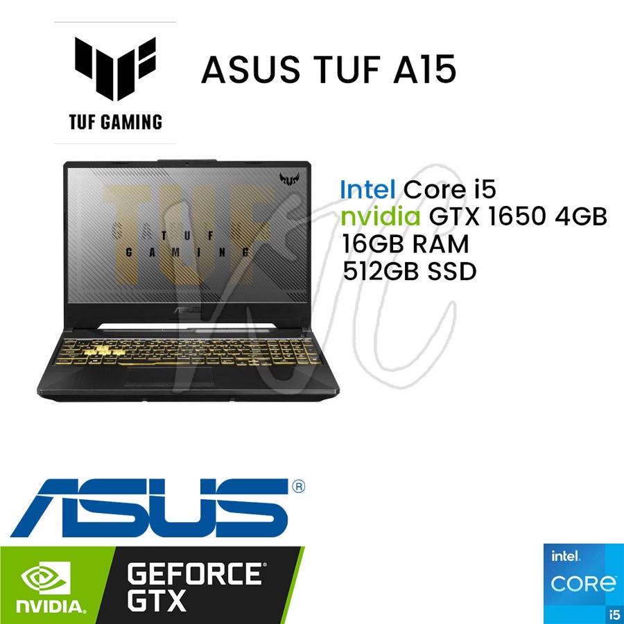 Laptop ASUS Tuf A15 Core i5-10300H GTX 1650 4GB 8GB RAM 512GB SSD