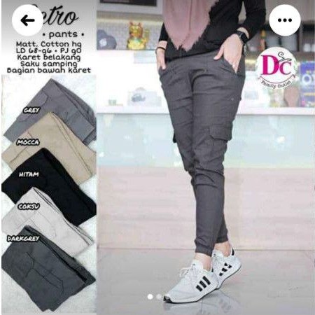 CELANA JOGER CARGO WANITA BAHAN KATUN TWILL