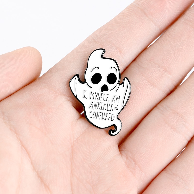 Bros Pin Enamel Bentuk Bayi Hantu Halloween Untuk Hadiah Teman