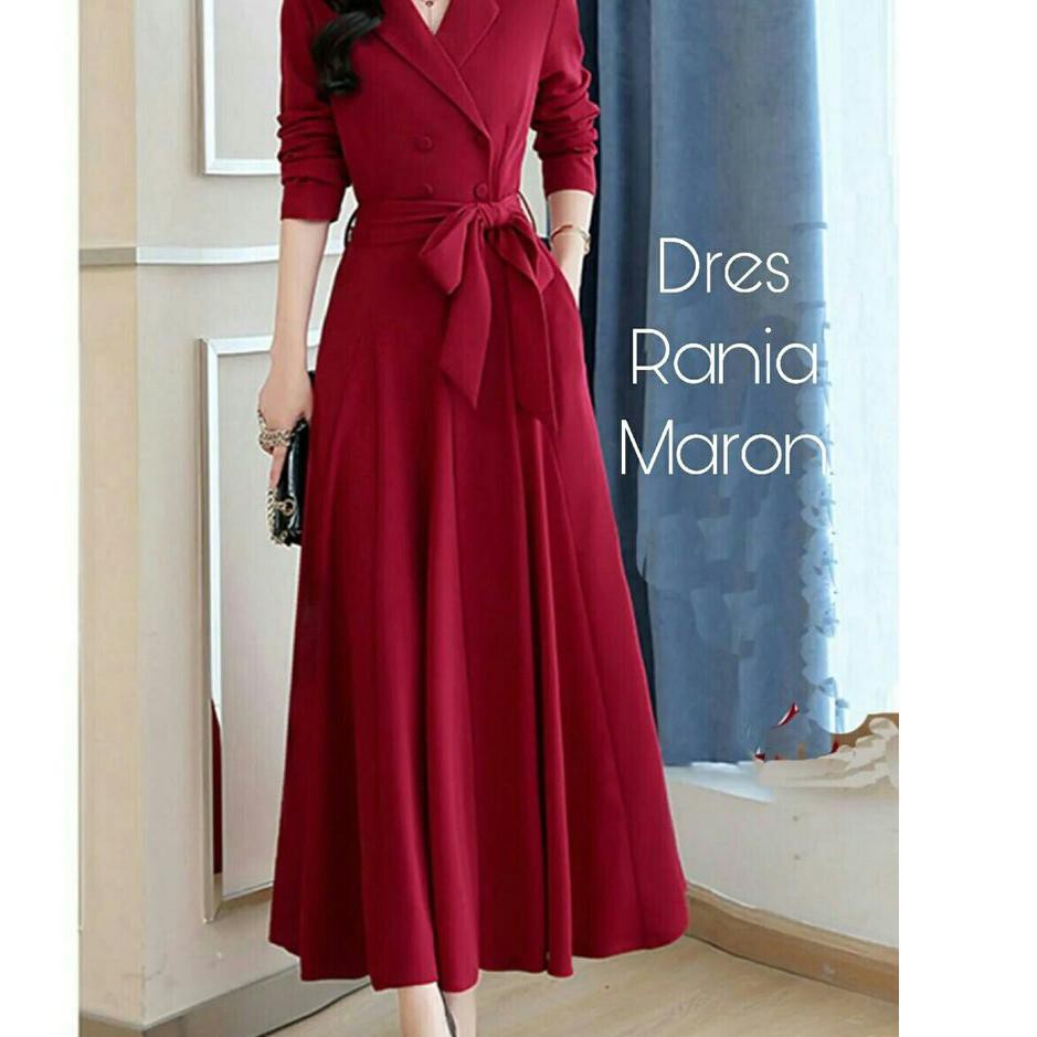 Terbaru  OL8 DRESS RANIA | DRESS AGNES | MAXY FASHION  BAHAN MOSCREPE TEBAL, KANCING BUNGKUS, LD1 P