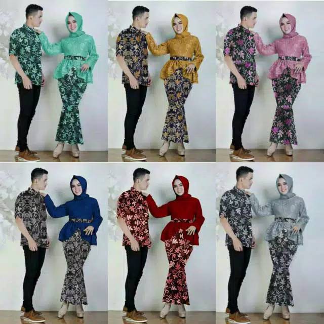 Baju kebaya batik couple kemeja hem baju batik couple kapel