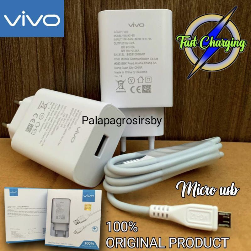 Charger Vivo Micro original 100% fast charging 9v 2a charger vivo v11 v9 v7 v5