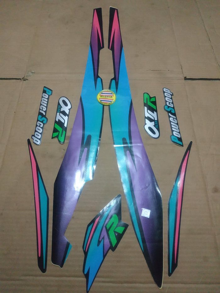 Striping List Body Yamaha Alfa 2R Tahun 1995 1996 - Hitam Biru Ungu