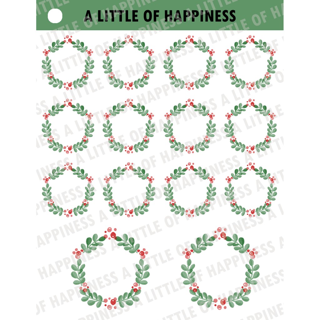 

SS-02 Christmas Wreath Sticker | Planner Deco Sticker