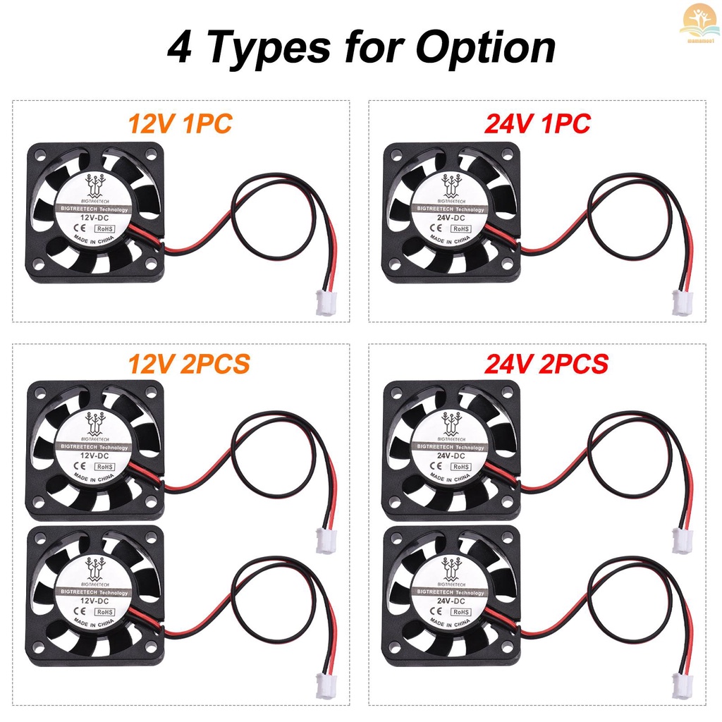 BIGTREETECH 3D Printer Parts 12V 24V 4010 Quiet Cooling Fan 40x40x10mm 2-Pin Connector Mini Brushless Fan Cooler