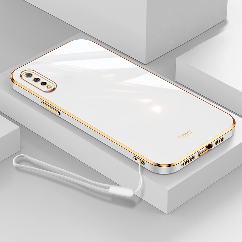 Andyh Casing Soft case Silikon Plating Dengan lanyard Untuk Vivo S1