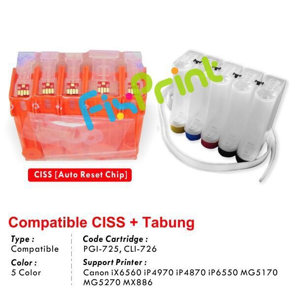 CISS Infus Mofikasi Printer Canon iX6560   Tabung 1 Set  PGI725 CLI726