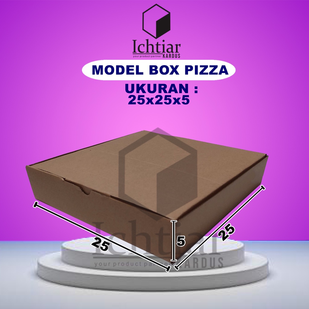 

Karton / Kardus / Box Packing Diecut / Pizza Ukuran 25x25x5 Cm