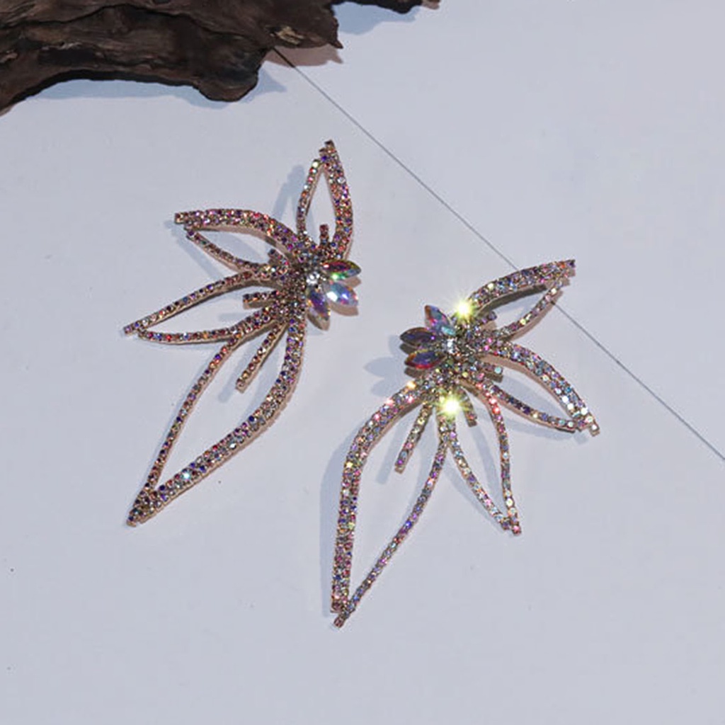 Hu Hu Hu Hu Hu Alat Bantu Pasang Kacamata♡ 1 Pasang Anting Stud Desain Bunga Aksen Berlian Imitasi Gaya Eropa Amerika Untuk Aksesoris Pernikahan