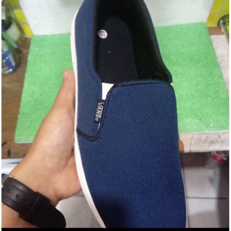 Sepatu slip on pria sepatu slop pria tanpa tali sepatu santai cowok realpict