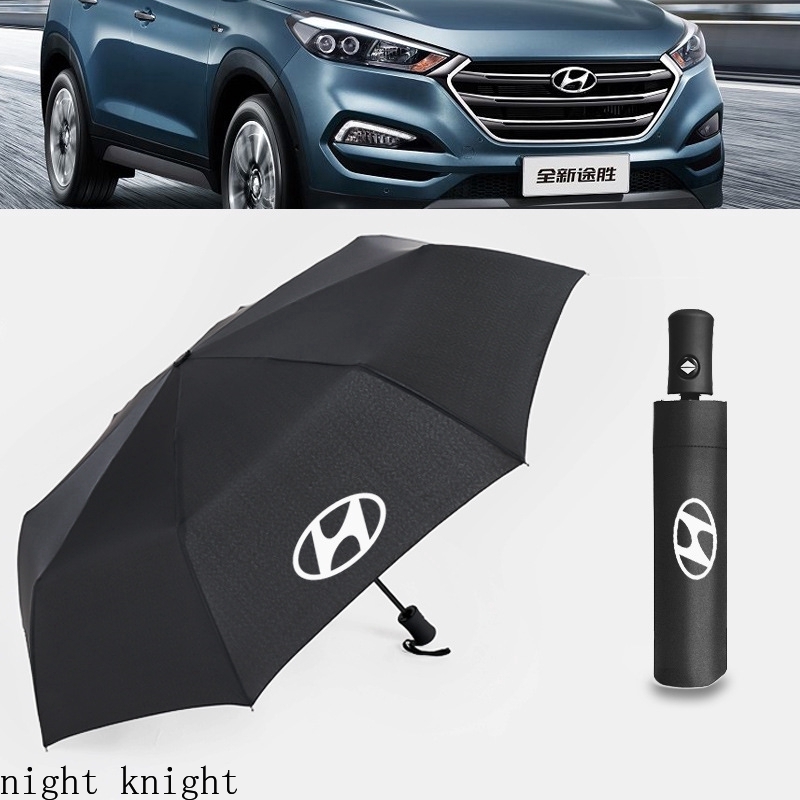 Payung Desain Night Knight Hyundai Dengan Satu Tombol, Anti-Angin &amp; Hujan