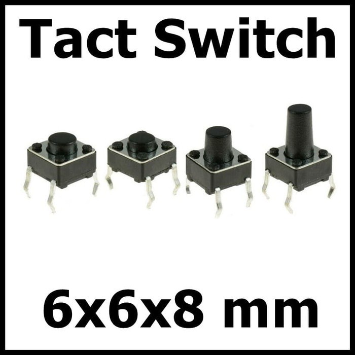 Tact Switch 6x6x8 mm Saklar Micro Push Button 4 Pin Kaki