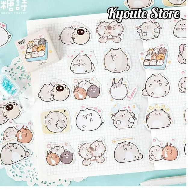 

DISCOUNT BESAR-251 45 pcs Sticker Cute Fat Bunny Scrapbook DIY Bujo Planner Diary Stempel